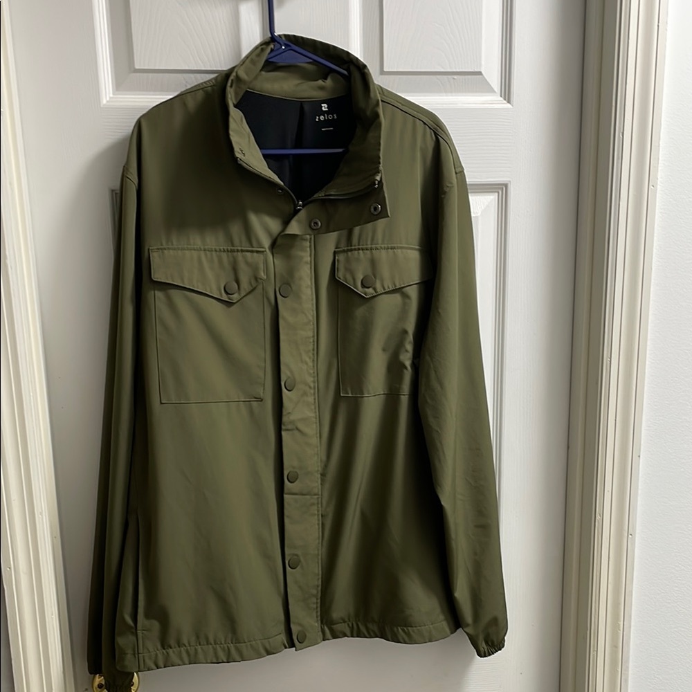 ZELOS Green Lightweight Shirt Jacket Relaxed Fit